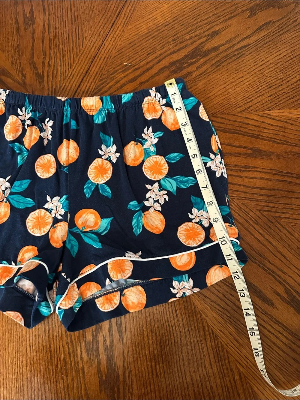 Women’s Navy Orange Blossom Short Pajama Set